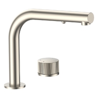 Flute Progressive Hob Sink Set - Pull Out Spray - Brushed Nickel (Lf)