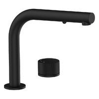 Flute Progressive Hob Sink Set - Pull Out Spray - Matt Black (Lf)