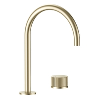 Flute Progressive Hob Sink Set - Gooseneck Spout - 4 Star - Brushed Gold (Lf)
