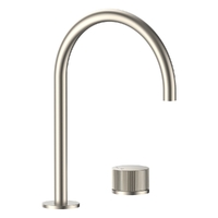 Flute Progressive Hob Sink Set - Gooseneck Spout - 4 Star - Brushed Nickel (Lf)