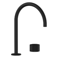 Flute Progressive Hob Sink Set - Gooseneck Spout - 4 Star - Matt Black (Lf)