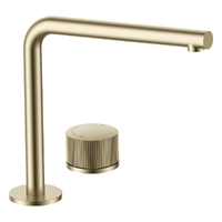 Flute Progressive Hob Sink Set - Right Angle Spout - 4 Star - Brushed Gold (Lf)