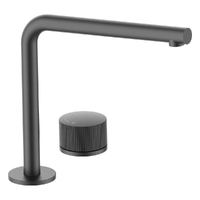 Flute Progressive Hob Sink Set - Right Angle Spout - 4 Star - Gunmetal (Lf)