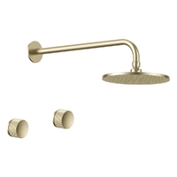 Flute Shower Set - 1/4 Turn Ceramic - 3 Star - Brushed Gold