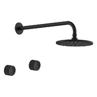 Flute Shower Set - 1/4 Turn Ceramic - 3 Star - Matt Black