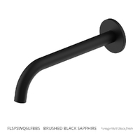 Flute Wall Basin Spout - 200Mm - 6 Star - Brushed Black Sapphire (Lf)