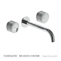 Flute Wall Basin Set - 1/4 Turn Ceramic - 4 Star - Brushed Chrome (Lf)