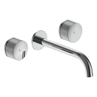 Flute Wall Basin Set - 1/4 Turn Ceramic - 4 Star - Chrome (Lf)