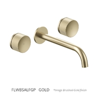 Flute Wall Basin Set - 1/4 Turn Ceramic - 4 Star - Gold (Lf)