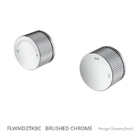 Flute Progressive Wall Mixer And 2 Way Diverter - Brushed Chrome Trim Kit