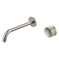 Flute Progressive Wall Basin Set - 200Mm Spout - 4 Star - Brushed Nickel Trim Kit (Lf)