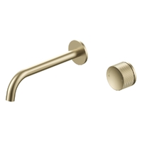 Flute Progressive Wall Basin Set - 200Mm Spout - 6 Star - Brushed Gold (Lf)