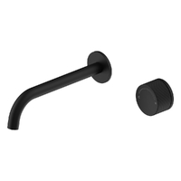 Flute Progressive Wall Basin Set - 200Mm Spout - 6 Star - Matt Black (Lf)