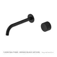 Flute Progressive Wall Basin Set - 200Mm Spout - 6 Star - Brushed Black Sapphire Trim Kit (Lf)