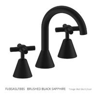 Fusion Cross Basin Set - Swivel Spout - 4 Star - Jumper Valve Brushed Black Sapphire (Lf)