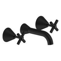 Fusion Cross Bath Set - 3/4 Turn Ceramic Matt Black