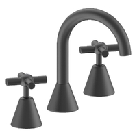 Fusion Cross Basin Set - Swivel Spout - 4 Star - 3/4 Turn Ceramic Gunmetal (Lf)