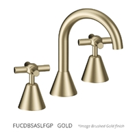 Fusion Cross Basin Set - Swivel Spout - 4 Star - 3/4 Turn Ceramic Gold (Lf)