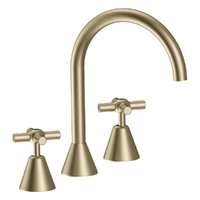 Fusion Cross Hob Sink Set - 4 Star - 3/4 Turn Ceramic Brushed Gold (Lf)