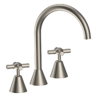 Fusion Cross Hob Sink Set - 4 Star - 3/4 Turn Ceramic Brushed Nickel (Lf)