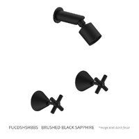 Fusion Cross Shower Set - Sileno Shower - 3 Star - 3/4 Turn Ceramic Brushed Black Sapphire