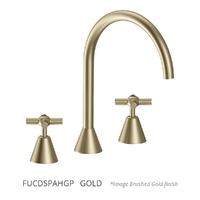 Fusion Cross Hob Spa Set - 3/4 Turn Ceramic Gold