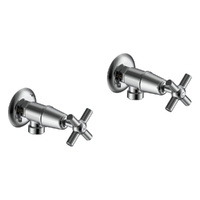 Fusion Cross Washing Machine Cocks - Pair - 3/4 Turn Ceramic Chrome