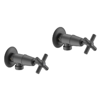 Fusion Cross Washing Machine Cocks - Pair - 3/4 Turn Ceramic Gunmetal