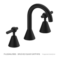 Fusion Lever Basin Set - Fixed Spout - 6 Star - 1/4 Turn Ceramic Brushed Black Sapphire (Lf)