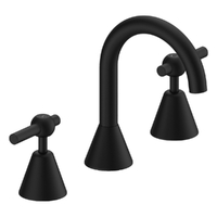 Fusion Lever Basin Set - Fixed Spout - 4 Star - 1/4 Turn Ceramic Matt Black (Lf)