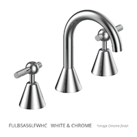 Fusion Lever Basin Set - Swivel Spout - 6 Star - 1/4 Turn Ceramic  White &amp; Chrome (Lf)