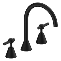 Fusion Lever Vanitee Sink Set - 4 Star - 1/4 Turn Ceramic Matt Black (Lf)