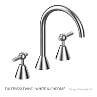 Fusion Lever Vanitee Sink Set - 4 Star - 1/4 Turn Ceramic  White &amp; Chrome (Lf)