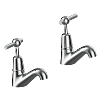 Fusion Lever Pillar Cocks - 4 Star - Pair - 1/4 Turn Ceramic Chrome (Lf)