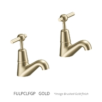 Fusion Lever Pillar Cocks - 4 Star - Pair - 1/4 Turn Ceramic Gold (Lf)