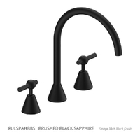 Fusion Lever Hob Spa Set - 1/4 Turn Ceramic Brushed Black Sapphire