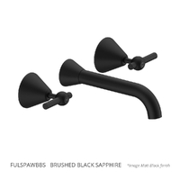 Fusion Lever Wall Spa Set - 1/4 Turn Ceramic Brushed Black Sapphire