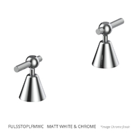 Fusion Lever Sink Top Assemblies - 1/4 Turn - Matt White Chrome (Lf)