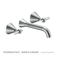 Fusion Lever Wall Basin Set - 6 Star - 1/4 Turn Ceramic  White &amp; Chrome (Lf)