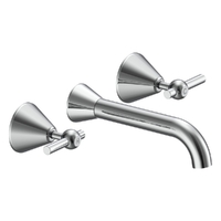 Fusion Lever Wall Basin Set - 4 Star - 1/4 Turn Ceramic Chrome (Lf)