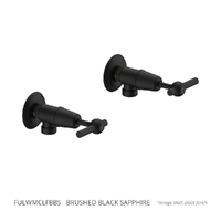 Fusion Lever Washing Machine Cocks - Pair - 1/4 Turn Ceramic Brushed Black Sapphire