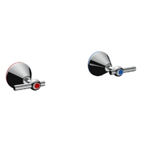 Fusion Care Lever Wall Stops - Red/Blue Rings And Decals - 1/4 Turn - Chrome (Lf)