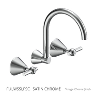 Fusion Lever Wall Sink/Laundry Set - 4 Star - 1/4 Turn Ceramic Satin Chrome (Lf)