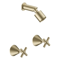 Fusion Cross Shower Set - Sileno Shower - 3 Star - Jumper Valve Brushed Gold