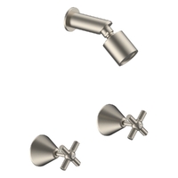 Fusion Cross Shower Set - Sileno Shower - 3 Star - Jumper Valve Brushed Nickel