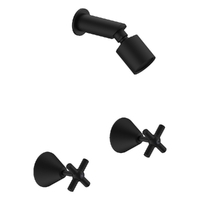 Fusion Cross Shower Set - Sileno Shower - 3 Star - Jumper Valve Matt Black