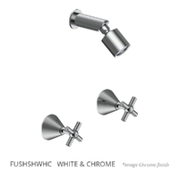 Fusion Cross Shower Set - Sileno Shower - 3 Star - Jumper Valve  White &amp; Chrome