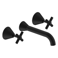 Fusion Cross Wall Spa Set - Jumper Valve Matt Black