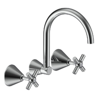 Fusion Cross Wall Sink/Laundry Set - 4 Star - Jumper Valve Chrome (Lf)