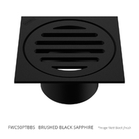 50 X 80 Cup Pattern Floor Waste Square Top Brushed Black Sapphire